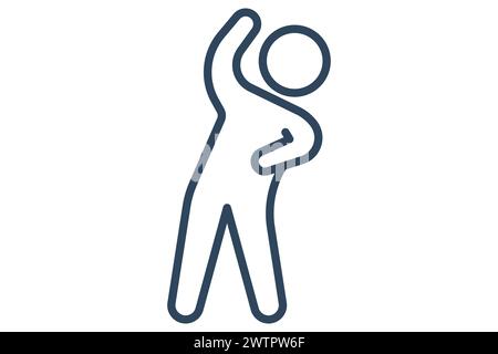 body tilts icon. body movements in gymnastics. icon related to sport, gym. line icon style. element illustration. Stock Vector