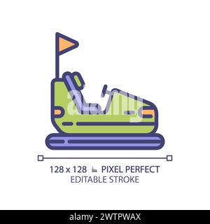 Carnival bumper cars pixel perfect RGB color icon Stock Vector