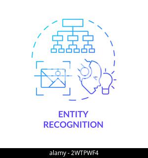 Entity recognition blue gradient concept icon Stock Vector