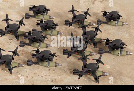 Combat modification of DJI's FPV drone turning it into a suicide drone Stock Photo