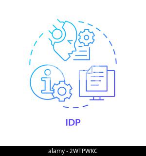 IDP ai blue gradient concept icon Stock Vector