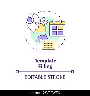 Template filling multi color concept icon Stock Vector