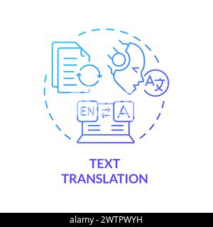 Text translation blue gradient concept icon Stock Vector