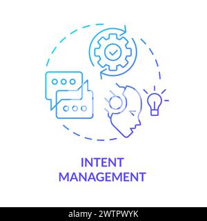 Intent management blue gradient concept icon Stock Vector