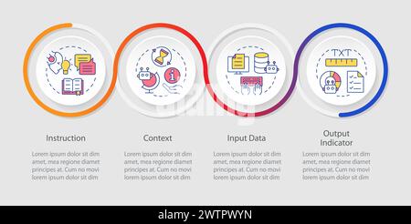 Prompt key elements loop infographic template Stock Vector