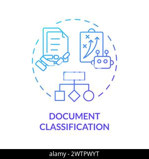 Document classification blue gradient concept icon Stock Vector