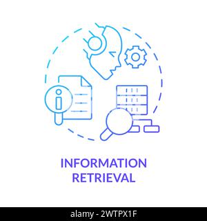 Information retrieval blue gradient concept icon Stock Vector