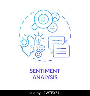 Sentiment analysis blue gradient concept icon Stock Vector