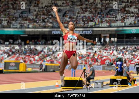 firo : 19.08.2023 Athletics World Championships 2023 Maria Vicente (ESP), Long Jump Women, Long Jump during the 2023 World Athletics Championships at National Athletics Centre, Budapest, Hungary on August 19, 2023. Ian Stephen Stock Photo