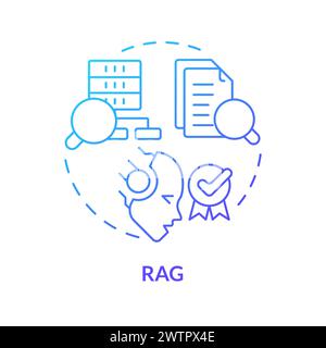 RAG blue gradient concept icon Stock Vector