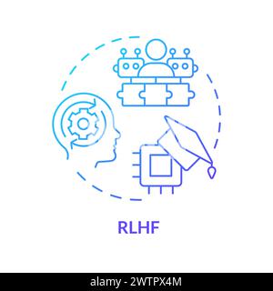 RLHF blue gradient concept icon Stock Vector
