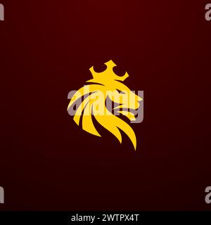 Lion Crown Logo Luxury design. Lion Vector Stock Vector