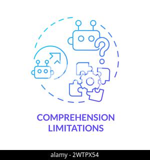 Comprehension limitations blue gradient concept icon Stock Vector