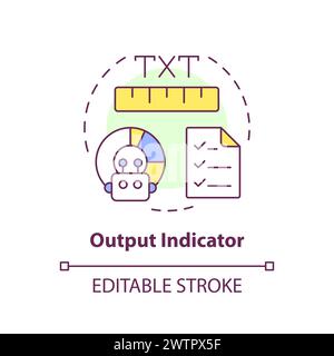 Output indicator multi color concept icon Stock Vector