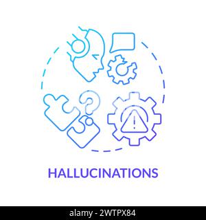 Digital hallucinations blue gradient concept icon Stock Vector