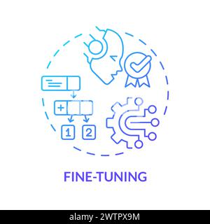 Ai fine-tuning blue gradient concept icon Stock Vector