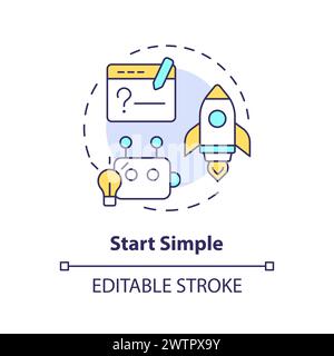 Start simple multi color concept icon Stock Vector