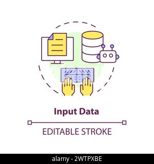 Input data multi color concept icon Stock Vector