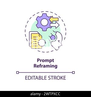 Prompt reframing multi color concept icon Stock Vector