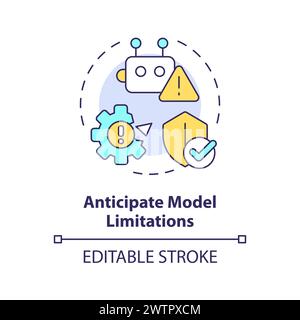 Anticipate model limitations multi color concept icon Stock Vector