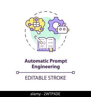 Automatic prompt engineering multi color concept icon Stock Vector