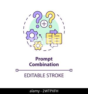 Prompt combination multi color concept icon Stock Vector