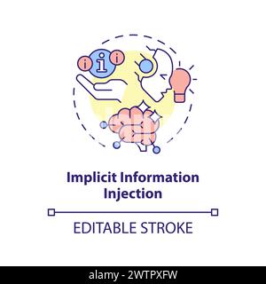 Implicit information injection multi color concept icon Stock Vector