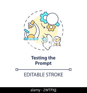 Testing prompt multi color concept icon Stock Vector