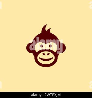 Monkey Head Logo Simple. Monkey kids icon Stock Vector