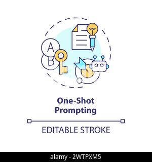 One shot prompting multi color concept icon Stock Vector