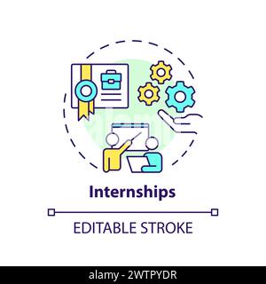 Internships multi color concept icon Stock Vector