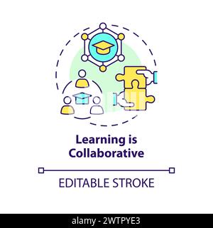Collaborative learning multi color concept icon Stock Vector