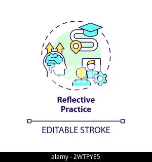 Reflective practice multi color concept icon Stock Vector