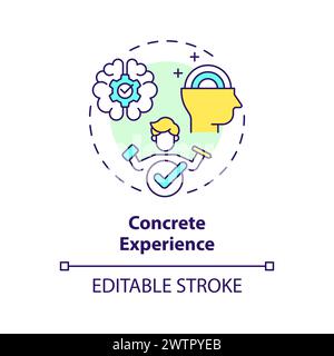 Concrete experience multi color concept icon Stock Vector