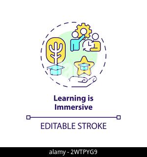 Learning is immersive multi color concept icon Stock Vector