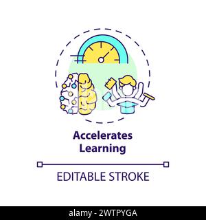 Accelerates learning multi color concept icon Stock Vector