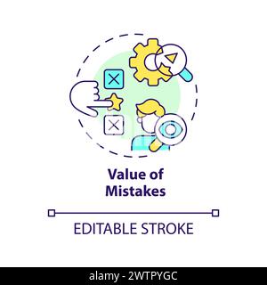 Value of mistakes multi color concept icon Stock Vector