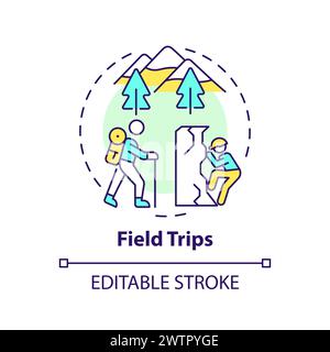 Field trips multi color concept icon Stock Vector