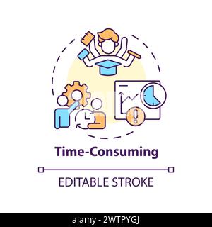 Time-consuming multi color concept icon Stock Vector