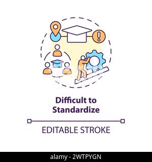 Difficult to standardize multi color concept icon Stock Vector