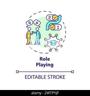 Role playing multi color concept icon Stock Vector