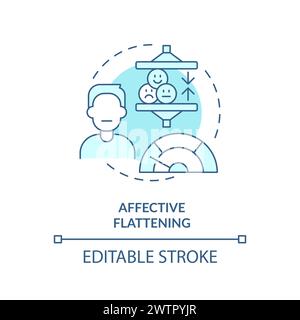 Affective flattening soft blue concept icon Stock Vector