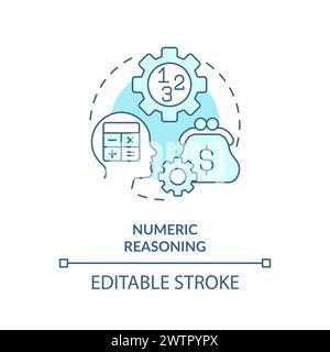 Numeric reasoning soft blue concept icon Stock Vector