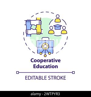 Cooperative education multi color concept icon Stock Vector