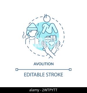 Avolition soft blue concept icon Stock Vector
