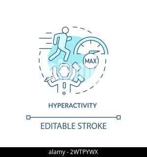 Hyperactivity, focus issues soft blue concept icon Stock Vector