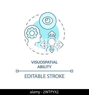 Visuospatial ability soft blue concept icon Stock Vector