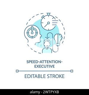 Speed-attention-executive soft blue concept icon Stock Vector