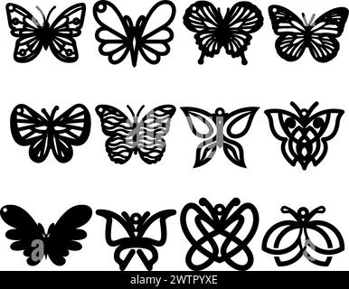 beautiful butterfly earring vector illustration design eps.10 Stock Vector