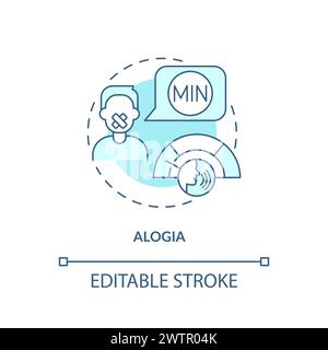 Alogia medical condition soft blue concept icon Stock Vector
